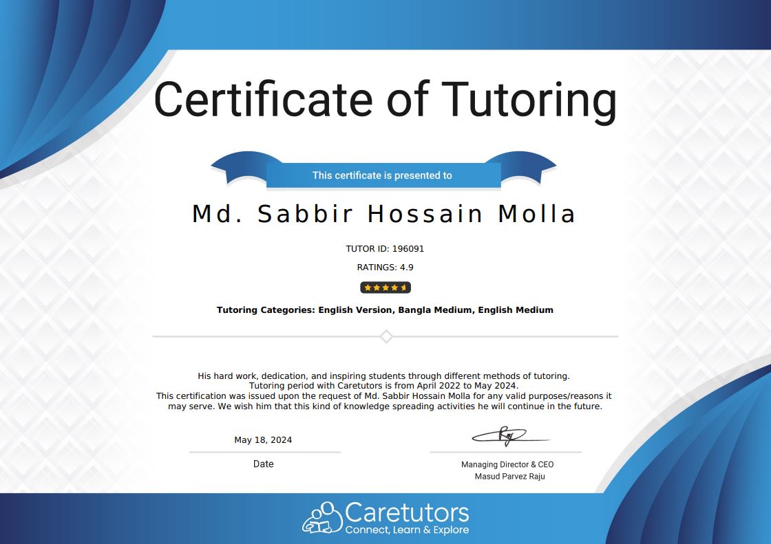 Certificate — CareTutors